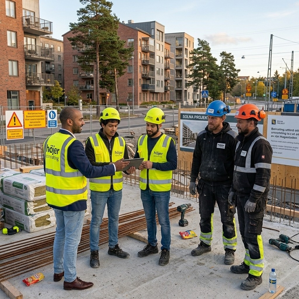 Workshop, strategi och pipeline-genomgång med team på byggarbetsplats